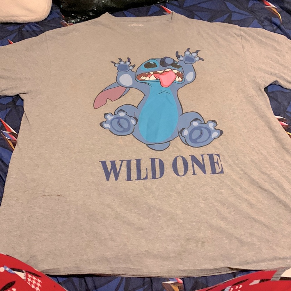 A Leo and stitch shirt that says “wild on”